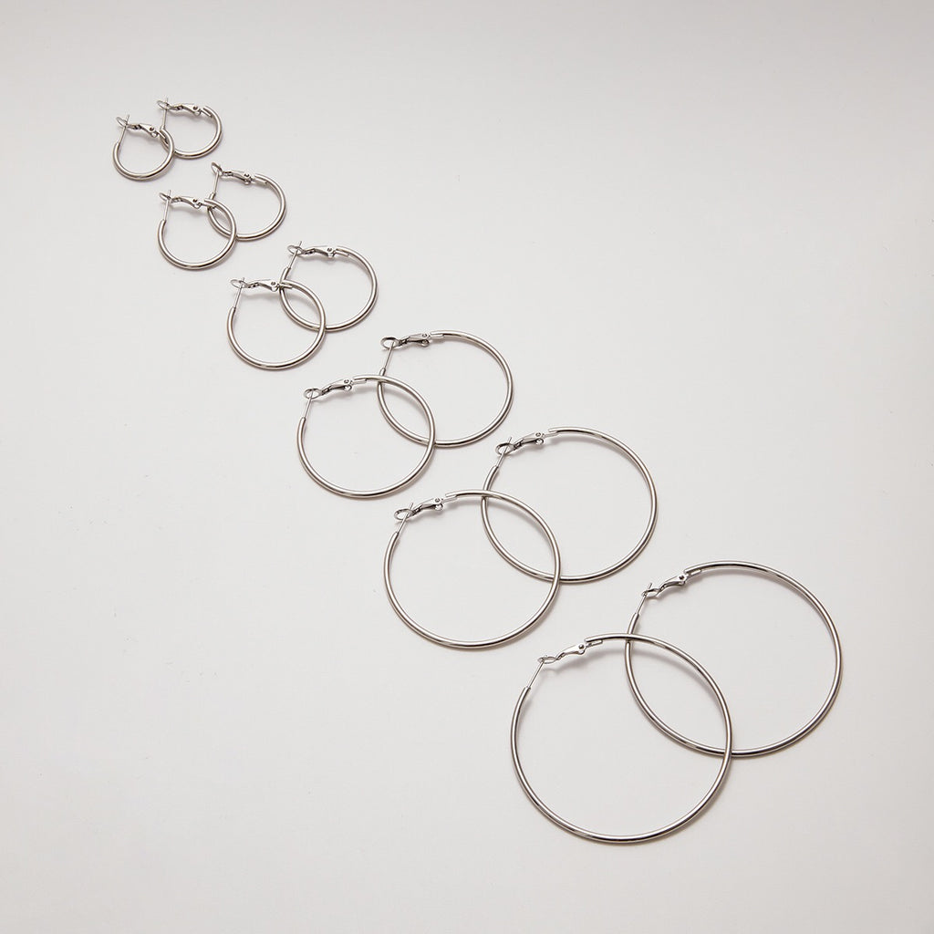 18K Gold and Silver Minimalist Essential Hoop Huggie Earrings