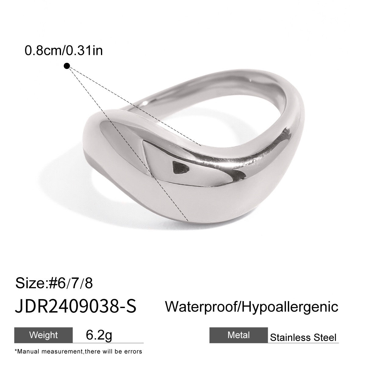 18K Gold Free Flow Puffy Stacking Ring