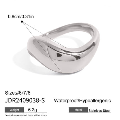 18K Gold Free Flow Puffy Stacking Ring