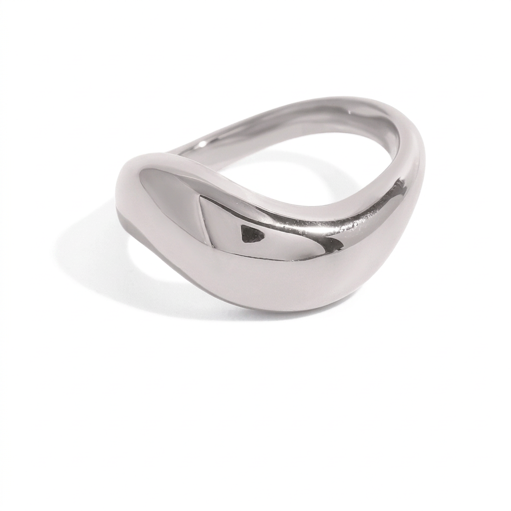 18K Gold Free Flow Puffy Stacking Ring