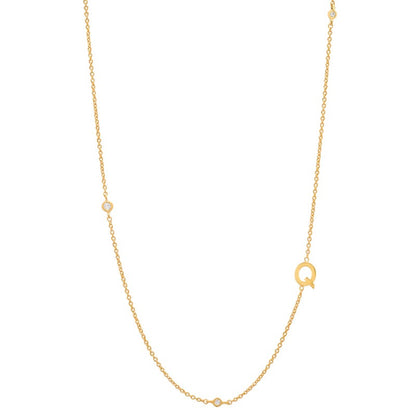 18K Gold Minimalist Starry Initial Choker Necklace