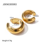 18K Gold Elegant Pearl Stud Earrings Ear Cuffs Set