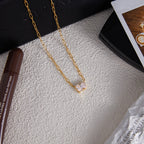 18K Gold Perfect Match Pendant Rope Chain Necklace Set