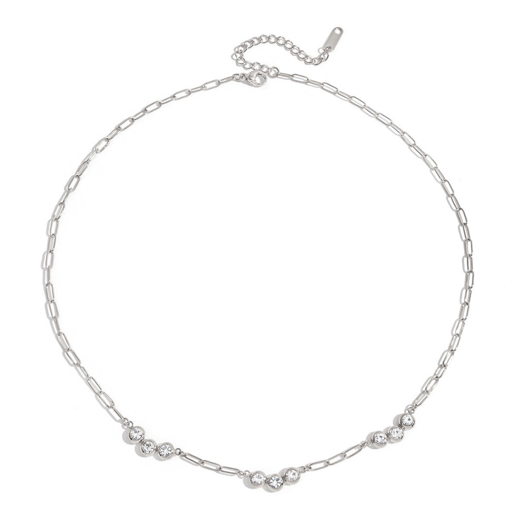 18K Gold Pearl Talk Simple Paper Clip Chain Necklace