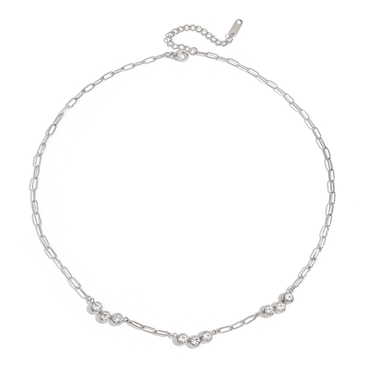 18K Gold Pearl Talk Simple Paper Clip Chain Necklace