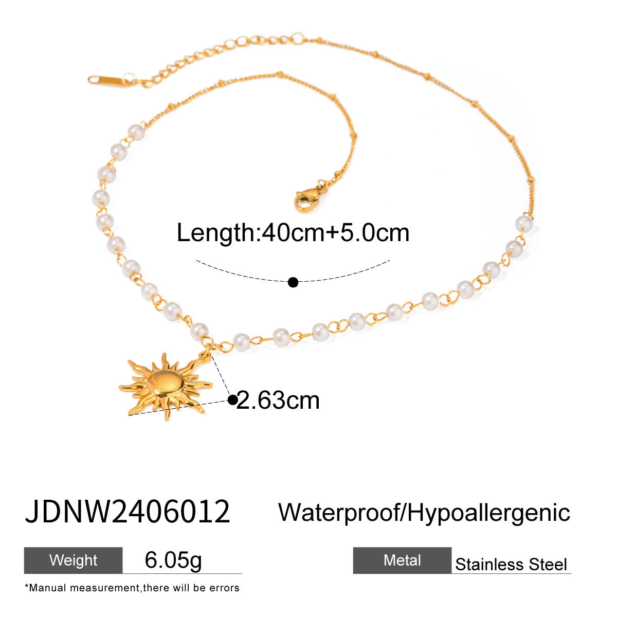 18K Gold Sun Pearl Necklace