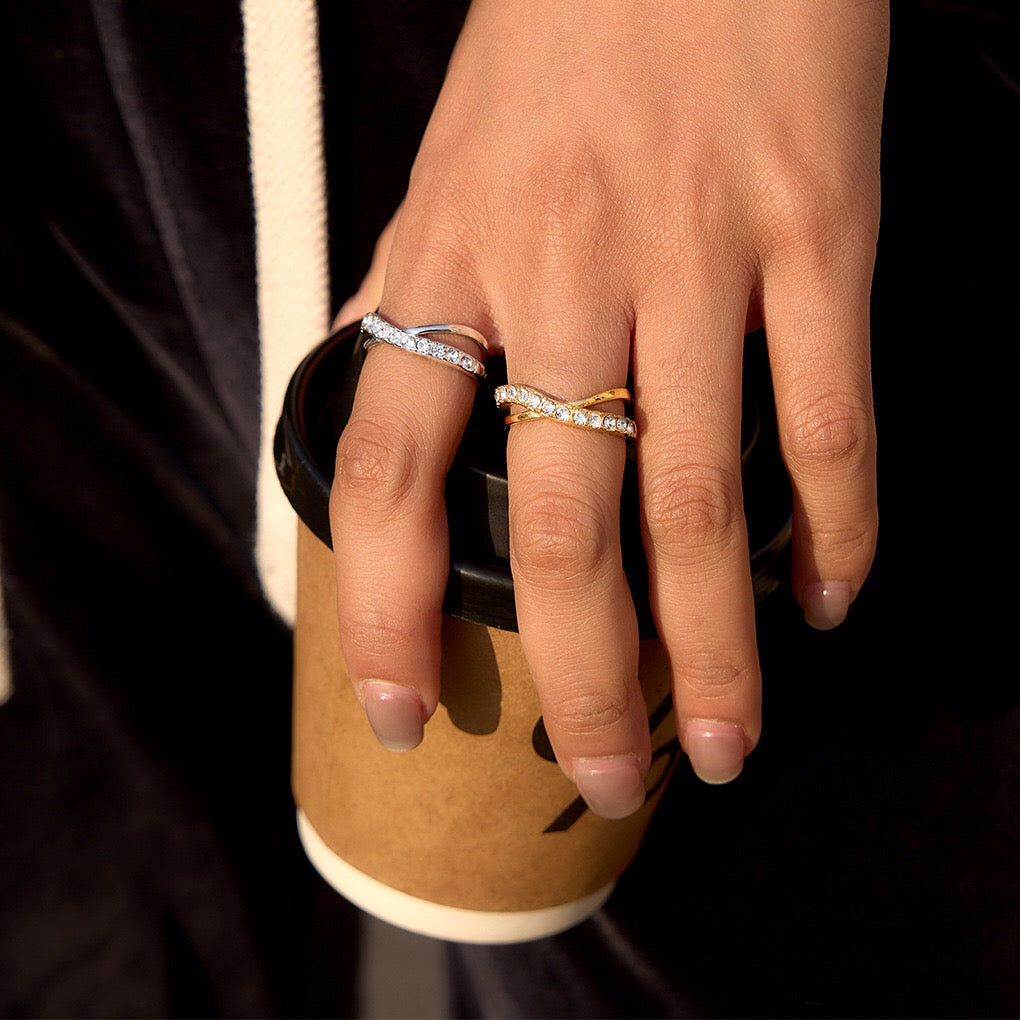 18K Gold and Silver Endless Embrace Eternity Ring