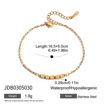 18K Gold Waterproof Dainty Coquette Bow Hand Chain Bracelet