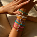 18K Gold Summer Carnival Color Beaded Charm Bracelet