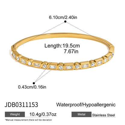 18K Gold Starlight Seduction Color Gem Bangle Bracelet