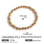18K Gold and Silver Two Tone Essential Beaded Bracelet