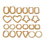 18K Gold Minimalist Geometric Heart Huggie Earrings