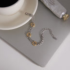 18K Gold and Silver Off Duty Two Tone Chain Bracelet