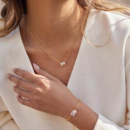 18K Gold Perfect Match Paperclip Chain Dainty Bracelet