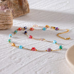 18K Gold Color Candy Beaded Chain Necklace