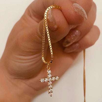 18K Gold Cross Necklace