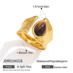 18K Gold Untamed Tiger Eye Statement Band Ring