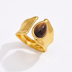 18K Gold Untamed Tiger Eye Statement Band Ring