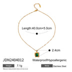 18K Gold Elegance Emerald Necklace Pendant
