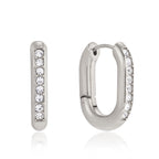 18K Gold and Silver Midnight Tease CZ Small Hoop Huggie Earrings
