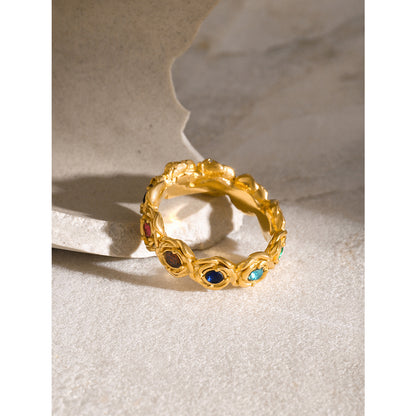 18K Gold Blossom Flower Ring