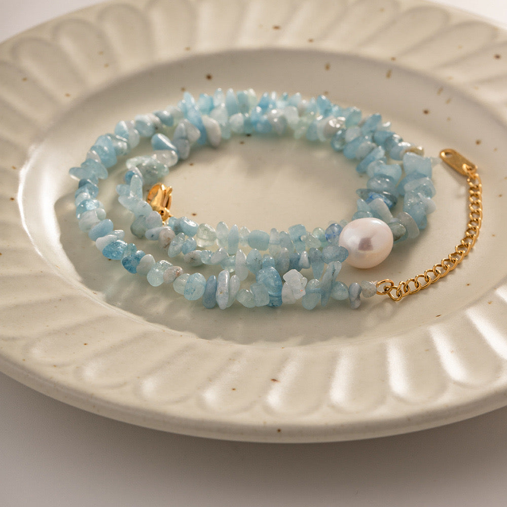 18K Gold Summer Breeze Beaded Pearl Necklace