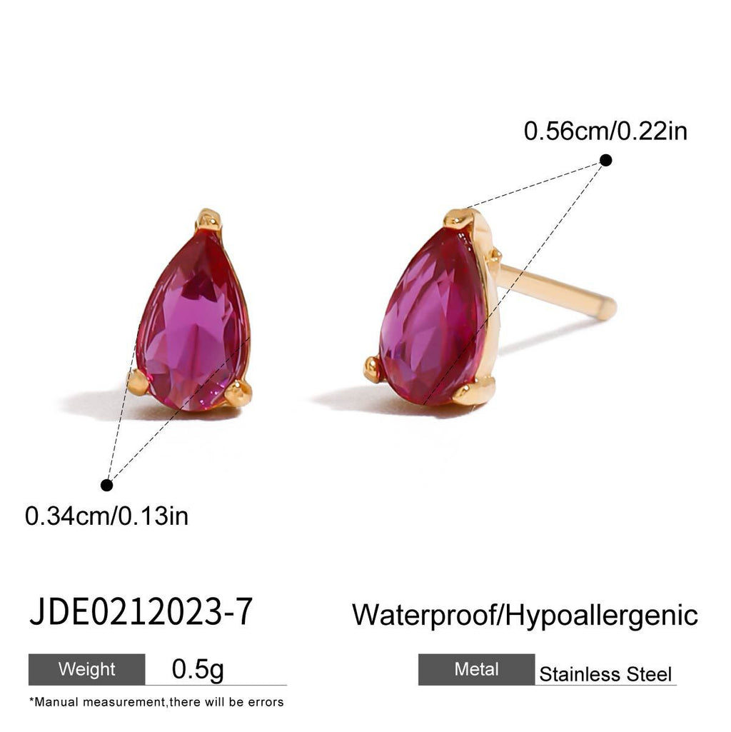 18K Gold Color Birthstone Everyday Cartilage Stud Earrings