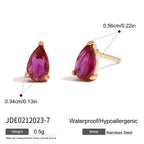 18K Gold Color Birthstone Everyday Cartilage Stud Earrings