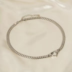 14K Gold Cuban Link Heart Necklace