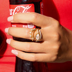 18K Gold Moon Bling Slim Stacking Rings Set