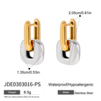 18K Gold Bold Link Statement Huggie Earrings