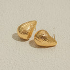 18K Gold Teardrop Opal Stud Earrings Ear Cuff Set