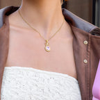 18K Gold Pink Majesty Bow Pendant Necklace