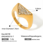 18K Gold Triangle Signet Ring