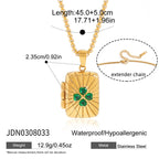 18K Gold Keepsake Heart Book Locket Pendant Box Chain Necklace