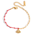 18K Gold Grace Knot Red String Lucky Charm Dainty Bracelet