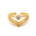 18K Gold Star Shining Ring