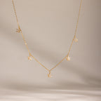 18K Gold Star Flower Dainty Chain Y Shape Layered Necklace Set