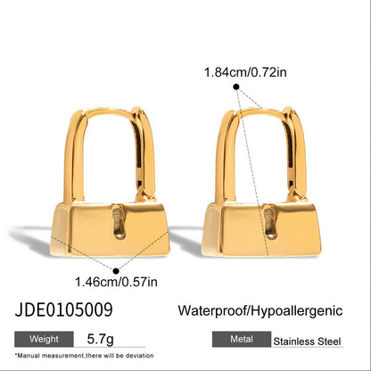18K Gold Locked in Small Hoop Huggie Earrings