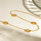 18K Gold Seashell Chain Choker Necklace