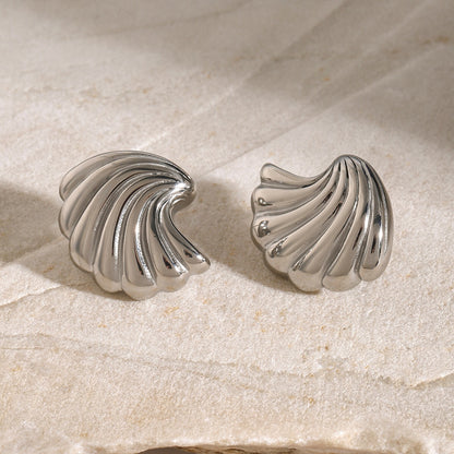 18K Gold Ocean Breeze Statement Stud Earrings
