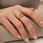 18K Gold Star Shining Ring