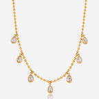 18K Gold Starlight Sprinkle Dainty CZ Chain Necklace