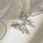 Titanium Butterfly Angel Wings Silver Stud Earrings