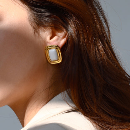 18K Gold Disco Rush Pop Color Statement Stud Earrings