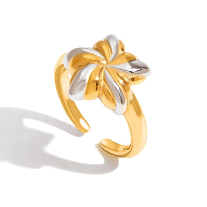18K Gold and Silver Two Tone Cosmic Motion Statement Star Ring