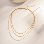 18K Gold Delicate Glimmer Chain Layered Necklace