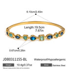 18K Gold Starlight Seduction Color Gem Bangle Bracelet