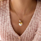 18K Gold Soft Harmony Pearl Charm Statement Necklace