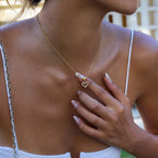 18K Gold Heart to Heart Dainty Pendant Necklace